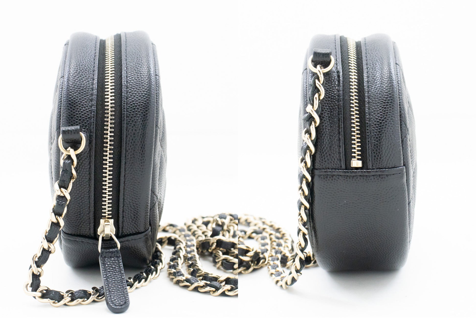 Chanel Round Mini Compact Leather Handbag