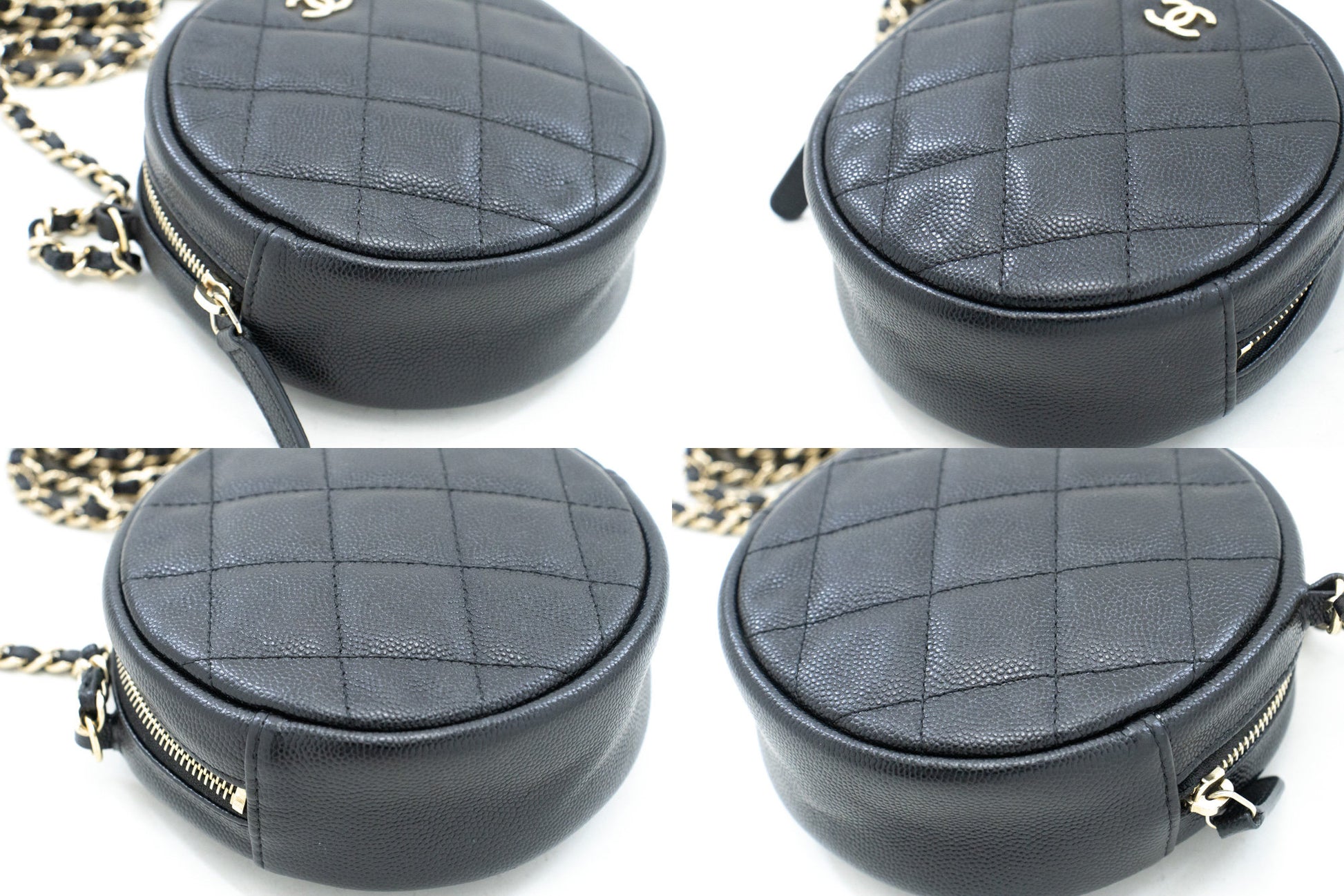 Chanel Round Mini Compact Leather Handbag