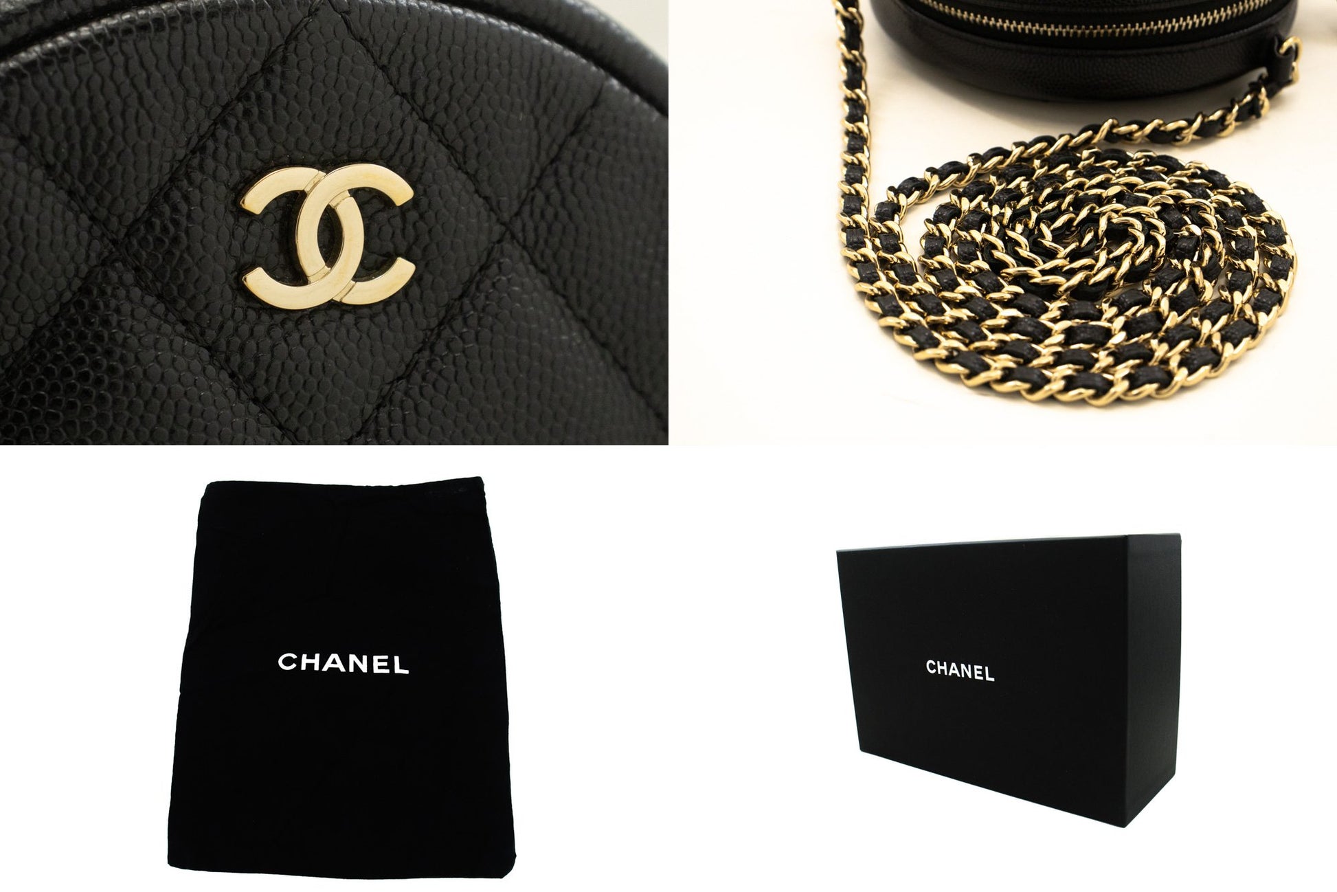 Chanel Round Mini Compact Leather Handbag