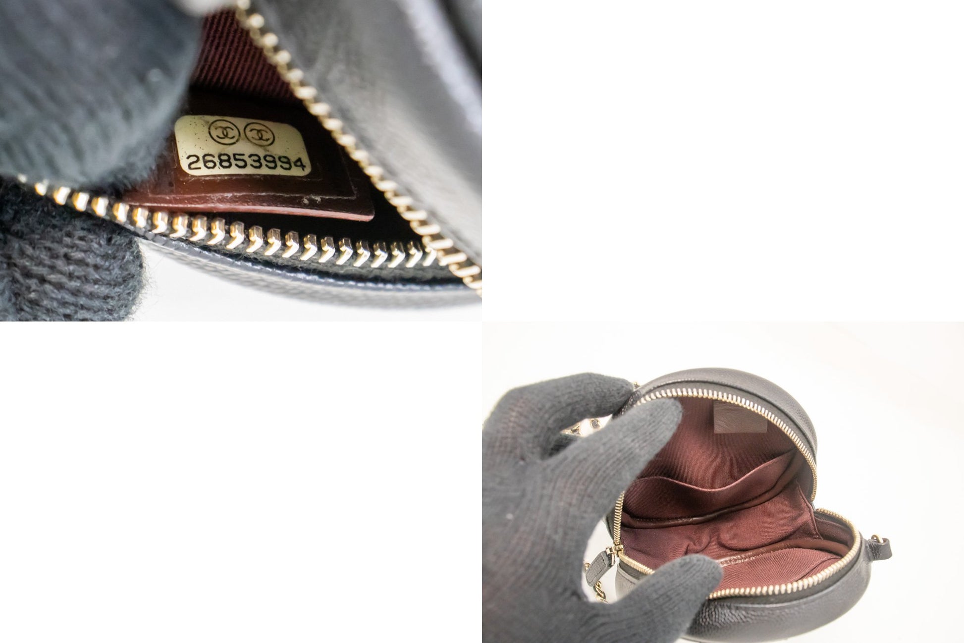 Chanel Round Mini Compact Leather Handbag