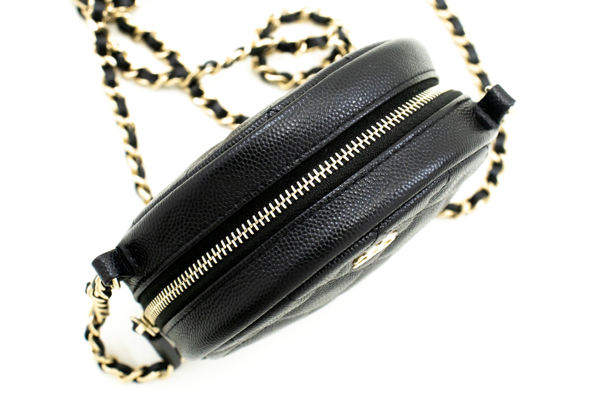 Chanel Round Mini Compact Leather Handbag
