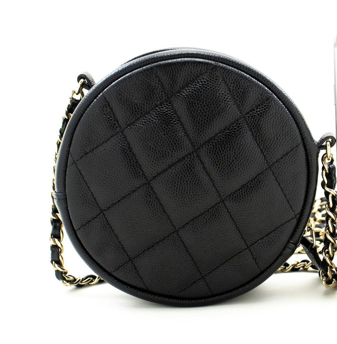 Chanel Round Mini Compact Leather Handbag